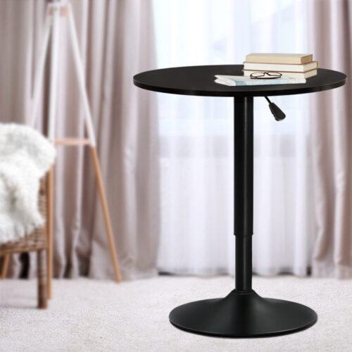 Artiss Bar Table Gas Lift Round Black - Image 13
