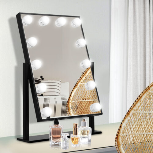 Embellir Makeup Mirror 30x48cm Hollywood Vanity with LED Light Rotation Tabletop - Image 7