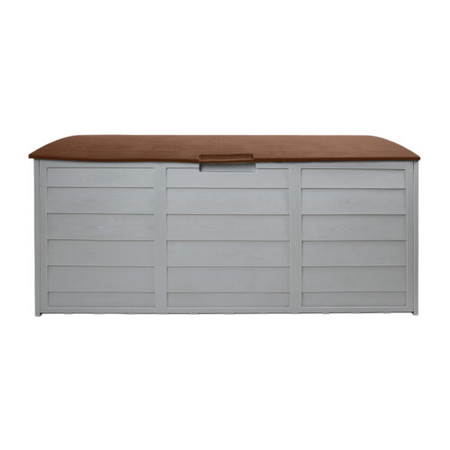Gardeon Outdoor Storage Box 290L Lockable Organiser Garden Deck Shed Tool Brown - Image 3