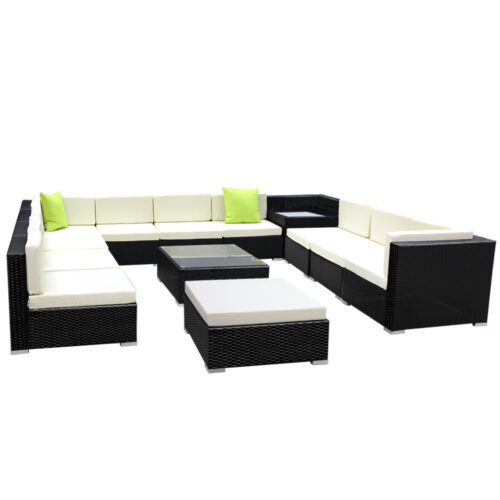 Gardeon 13-Piece Outdoor Sofa Set Wicker Couch Lounge Setting Cover - Image 2