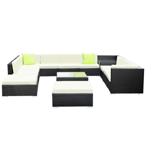 Gardeon 13-Piece Outdoor Sofa Set Wicker Couch Lounge Setting Cover - Image 4