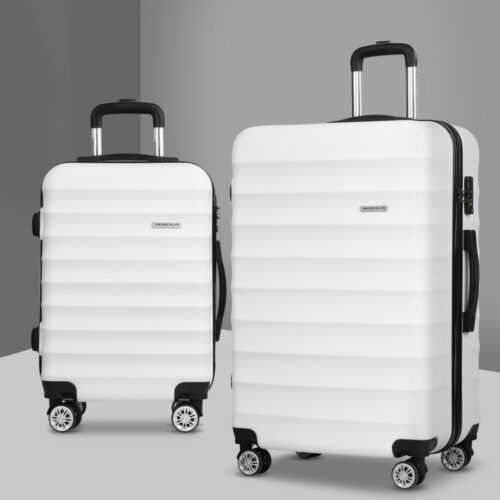 Wanderlite 2Set 20-28 Inch Luggage with TSA Lock Spinner Travel Suitcase Carry On Hard Shell Luggage Case White - Image 8