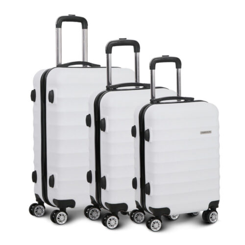 Wanderlite 3Set 20-24-28 Inch Luggage with TSA Lock Spinner Travel Suitcase Carry On Hard Shell Luggage Case White - Image 3