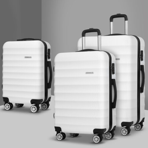 Wanderlite 3Set 20-24-28 Inch Luggage with TSA Lock Spinner Travel Suitcase Carry On Hard Shell Luggage Case White - Image 8