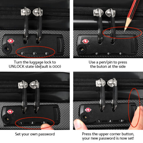 Wanderlite 20 Inch Luggage with Zipper Lock Carry On Hard Shell Travel Suitcase Luggage Case Black - Image 7
