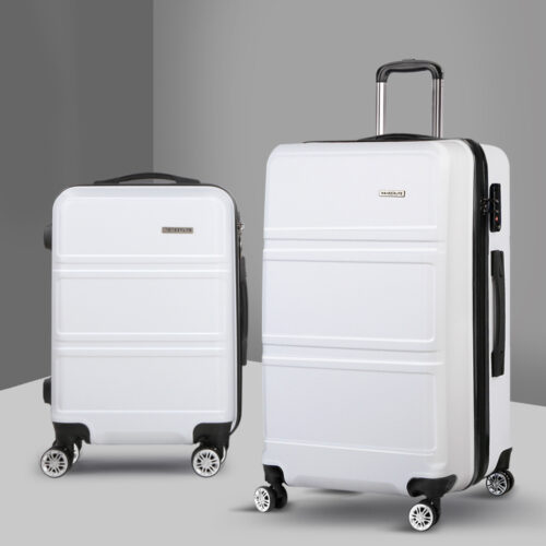 Wanderlite 20" 28" Luggage with TSA Lock Spinner Travel Suitcase Carry On Hard Shell Luggage Case White - Image 8