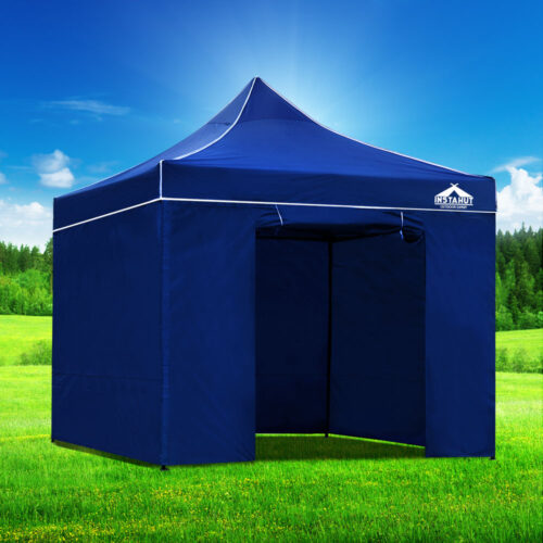 Instahut Gazebo Pop Up Marquee 3x3 Folding Tent Wedding Gazebos 500D Oxford Blue - Image 8
