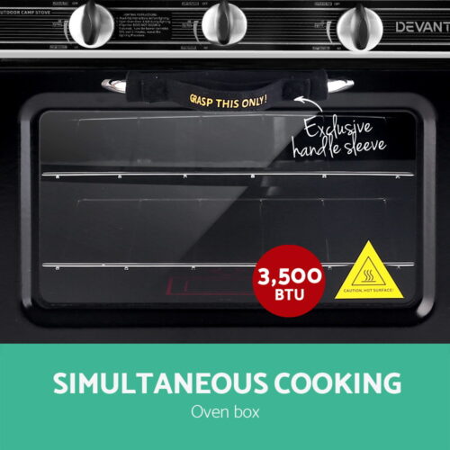 Devanti Portable Gas Oven LPG Silver - Image 5