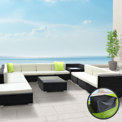 Gardeon 12PC Sofa Set with Storage Cover Outdoor Furniture Wicker - Image 9