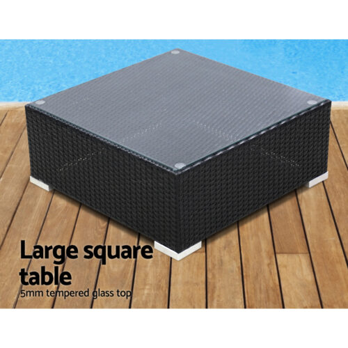 Gardeon 7-Piece Outdoor Sofa Set Wicker Couch Lounge Setting 6 Seater - Image 7