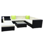 Gardeon 9-Piece Outdoor Sofa Set Wicker Couch Lounge Setting 7 Seater
