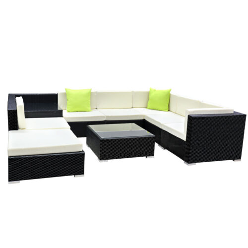 Gardeon 9-Piece Outdoor Sofa Set Wicker Couch Lounge Setting 7 Seater - Image 2