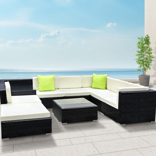 Gardeon 9-Piece Outdoor Sofa Set Wicker Couch Lounge Setting 7 Seater - Image 9