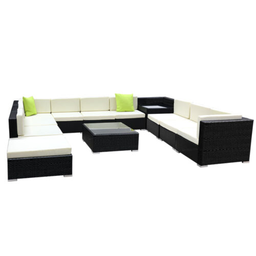 Gardeon 12PC Outdoor Furniture Sofa Set Wicker Garden Patio Lounge - Image 2