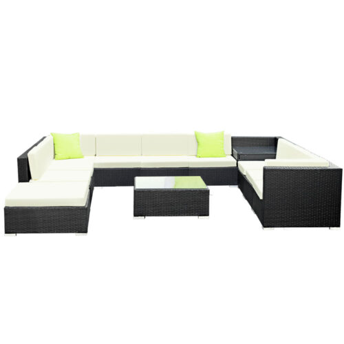 Gardeon 12PC Outdoor Furniture Sofa Set Wicker Garden Patio Lounge - Image 4