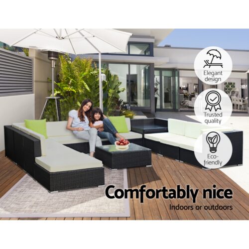 Gardeon 12PC Outdoor Furniture Sofa Set Wicker Garden Patio Lounge - Image 7