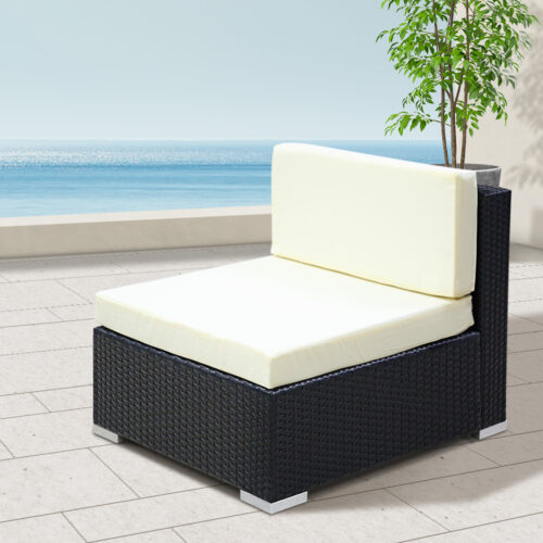 2PC Gardeon Outdoor Furniture Sofa Set Wicker Rattan Garden Lounge Chair Setting - Image 9