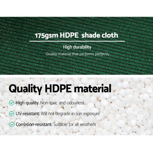 Instahut 70% Shade Cloth 3.66x30m Shadecloth Sail Heavy Duty Green - Image 6