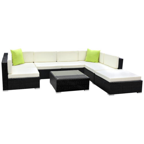 Gardeon 8-Piece Outdoor Sofa Set Wicker Couch Lounge Setting Cover - Image 2