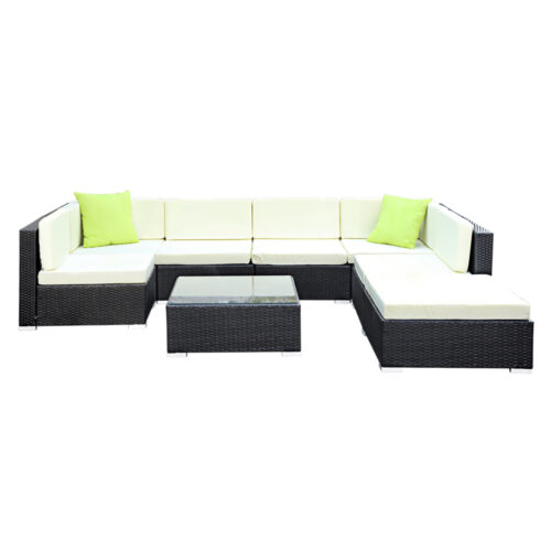 Gardeon 8-Piece Outdoor Sofa Set Wicker Couch Lounge Setting Cover - Image 4