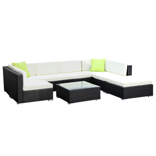 Gardeon 8-Piece Outdoor Sofa Set Wicker Couch Lounge Setting Cover - Image 5