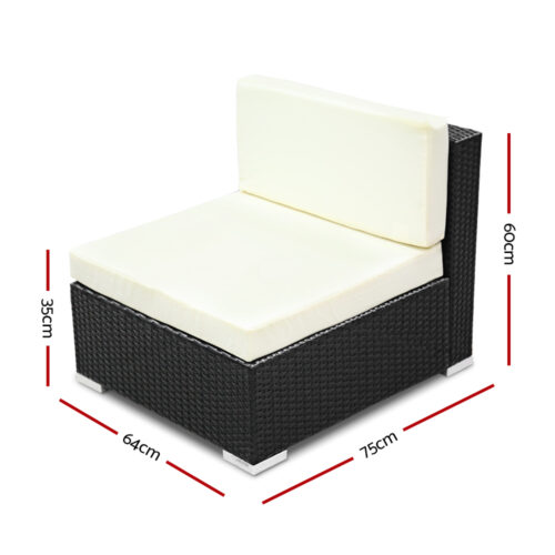 3PC Gardeon Outdoor Furniture Sofa Set Wicker Rattan Garden Lounge Chair Setting - Image 3