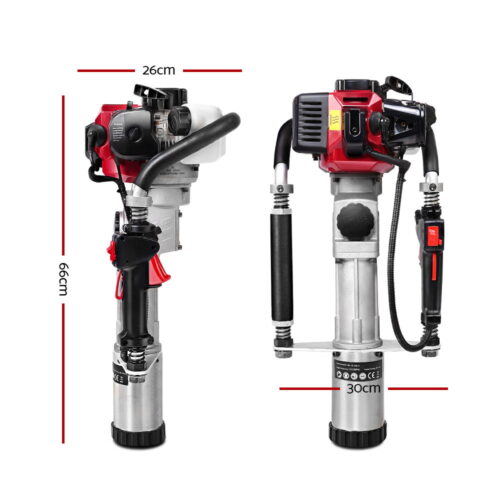 Giantz Petrol Post Driver 2-Stroke 55CC Rammer Pile Star Picket Fence Hole Red - Image 3