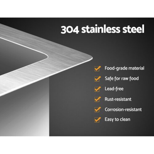 Cefito Kitchen Sink 96X45CM Stainless Steel Basin Single Bowl Silver - Image 5