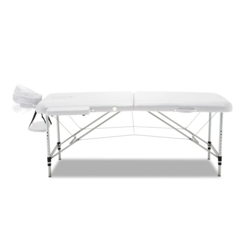 Zenses Massage Table 75cm Portable 2 Fold Aluminium Beauty Bed White - Image 4