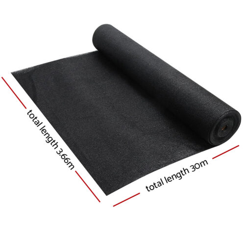 Instahut 70% Shade Cloth 3.66x30m Shade Cloth Sail Heavy Duty Shadecloth Garden Mesh Roll BK - Image 3