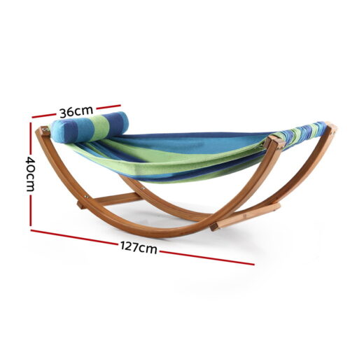 Gardeon Hammock Bed Outdoor Camping Kids Timber Hammock Rocking - Image 2