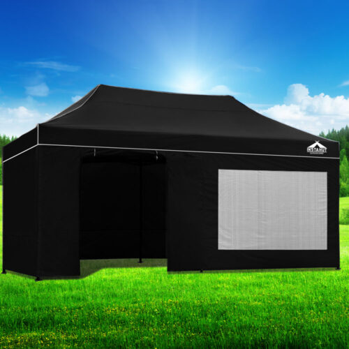 Instahut Gazebo 3x6 Pop Up Marquee Folding Tent Wedding Gazebos Camping Outdoor Shade Canopy Black - Image 7