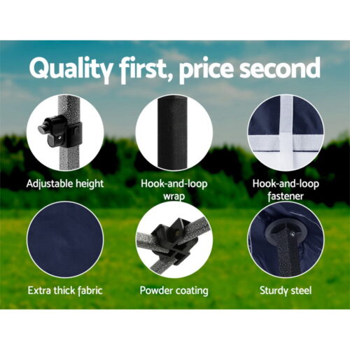Instahut Gazebo 3x4.5 Pop Up Marquee Folding Tent Wedding Gazebos Camping Outdoor Shade Canopy Navy - Image 6