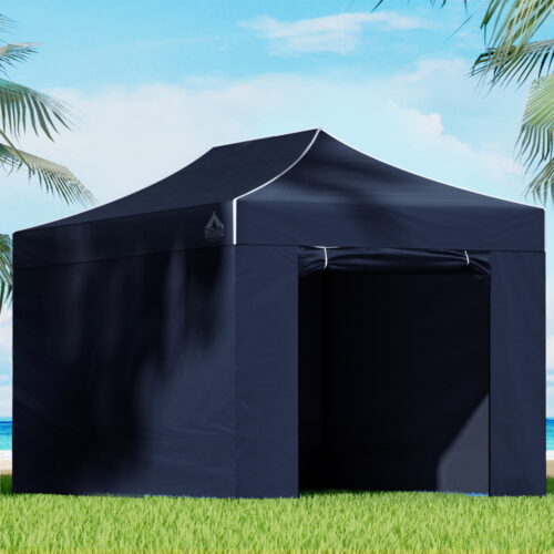 Instahut Gazebo 3x4.5 Pop Up Marquee Folding Tent Wedding Gazebos Camping Outdoor Shade Canopy Navy - Image 8