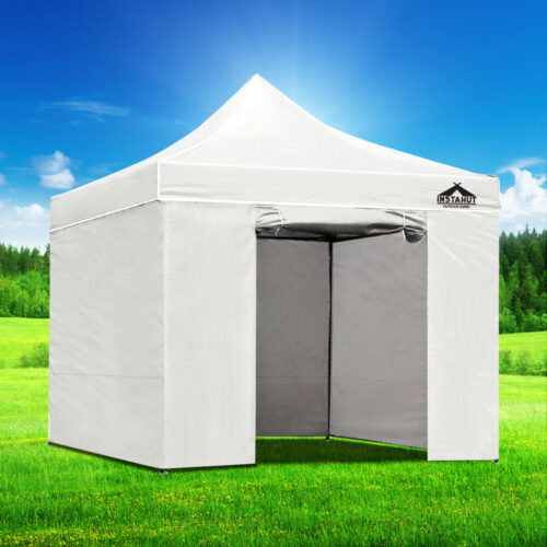Instahut Gazebo Pop Up Marquee 3x3 Folding Tent Wedding Gazebos 500D White - Image 7