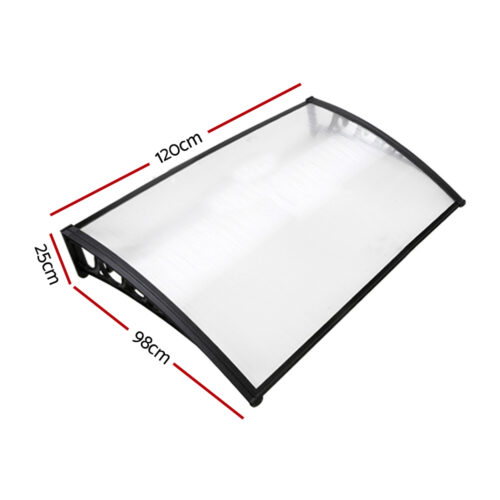 Instahut Window Door Awning 1mx1.2m Transparent - Image 3