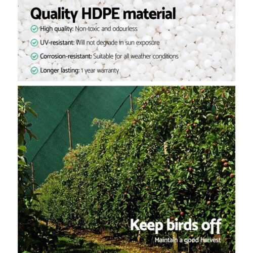 Instahut 90% Shade Cloth 3.66x20m Shadecloth Sail Heavy Duty Green - Image 6