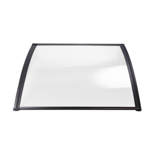 Instahut Window Door Awning Canopy 1mx2m Transparent Sheet Black Plastic Frame - Image 4