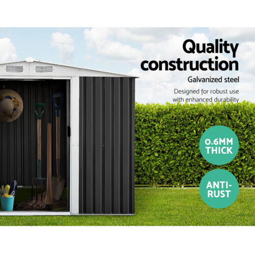Giantz Garden Shed 2.58x2.07M Sheds Outdoor Storage Workshop Metal Shelter Sliding Door - Image 6