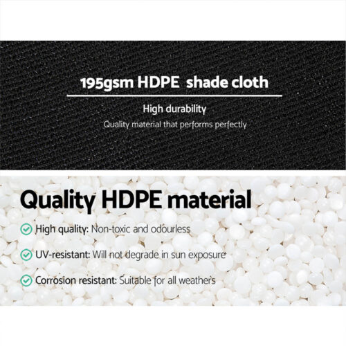 Instahut 90% Shade Cloth 3.66x30m Shadecloth Sail Heavy Duty Black - Image 6