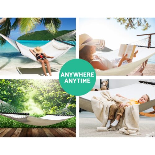 Gardeon Hammock Bed Outdoor Camping Portable Hanging Chair 2 Person Piillow - Image 5
