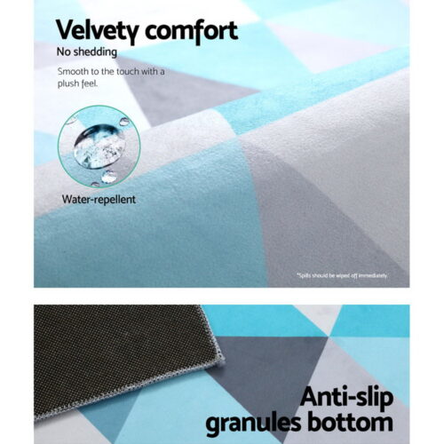 Artiss Rug 200x290cm Area Rug Large Carpet Soft Short Pile Modern Tria - Image 7