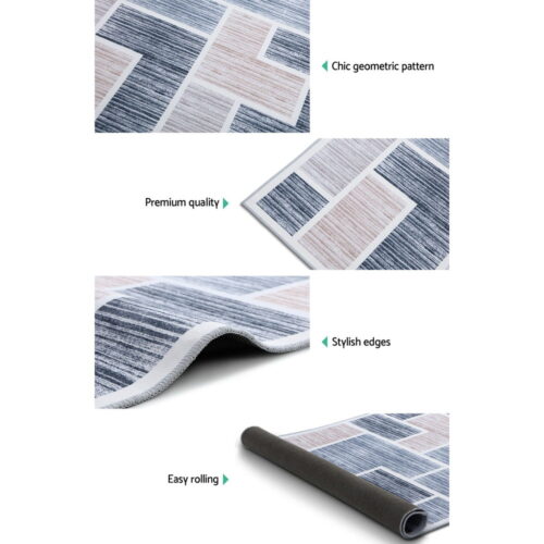 Artiss Rug 160x230cm Area Rug Large Carpet Soft Short Pile Modern Oblo - Image 5
