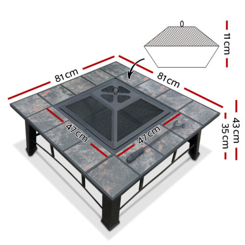 Grillz Fire Pit BBQ Grill Ice Bucket 4-In-1 Table - Image 3