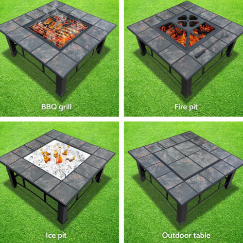 Grillz Fire Pit BBQ Grill Ice Bucket 4-In-1 Table - Image 5