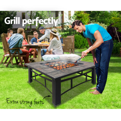 Grillz Fire Pit BBQ Grill Ice Bucket 4-In-1 Table - Image 6