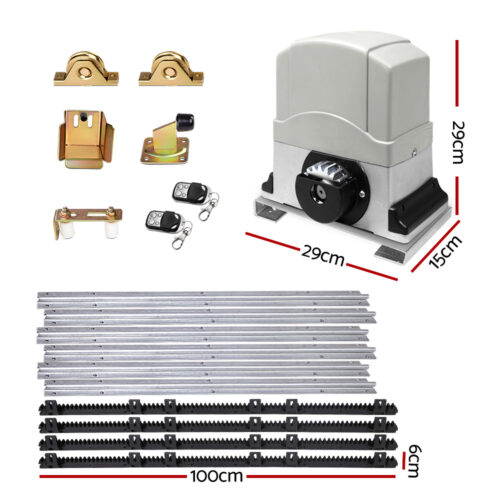 LockMaster Electric Sliding Gate Opener 1200KG With Hardware Kit 4M Rail - Image 3