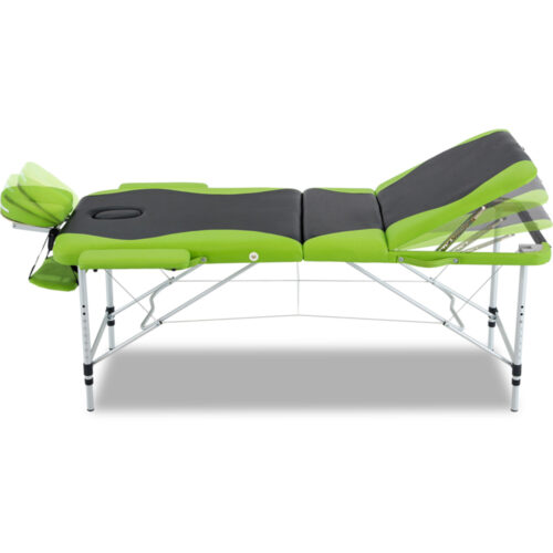 Zenses Massage Table 75cm Portable 3 Fold Aluminium Beauty Bed Green - Image 4