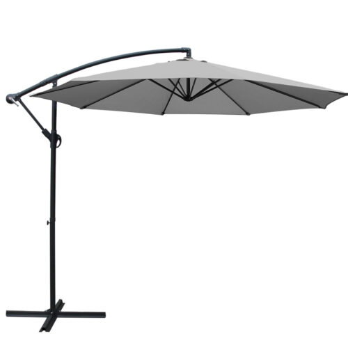 Instahut 3m Outdoor Umbrella Cantilever Beach Garden Patio Grey - Image 2
