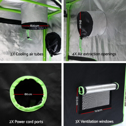 Green Fingers Grow Tent 120x60x150CM Hydroponics Kit Indoor Plant Room System - Image 4
